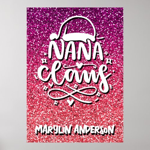 NANA CLAUS CUSTOM TYPOGRAPHY POSTER