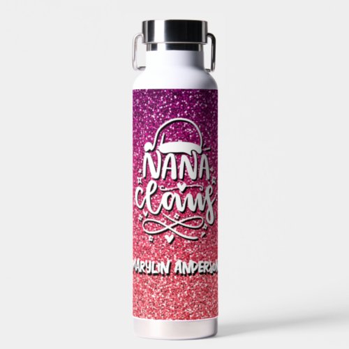 NANA CLAUS CUSTOM TYPOGRAPHY WATER BOTTLE