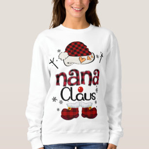 Nana Claus Red Plaid Grandma Gift Sweatshirt