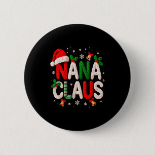 Nana Claus Santa Claus Crochet & Knitting Love Button