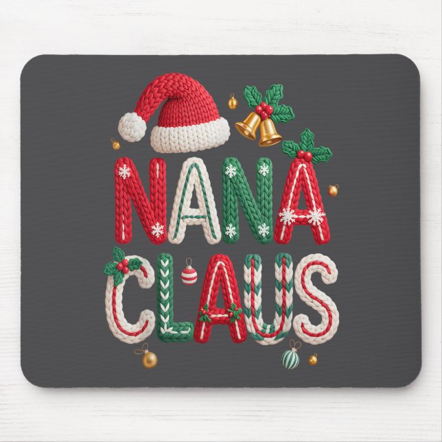 Nana Claus Santa Claus Grandma Family Matching Chr Mouse Pad (Front)