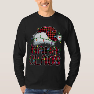 Nana Claus Shirt Christmas Lights Pajama Family Ma