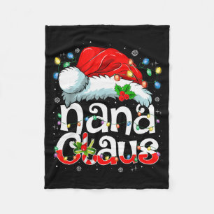 Nana Claus Shirt Christmas Lights Pajama Family Ma Fleece Blanket