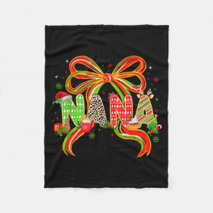 Nana Coquette Bow Christmas Pajamas Xmas Tree Coco Fleece Blanket