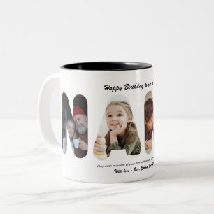 Nana Custom Photo Collage Personalized Grandma Two-Tone Coffee Mug