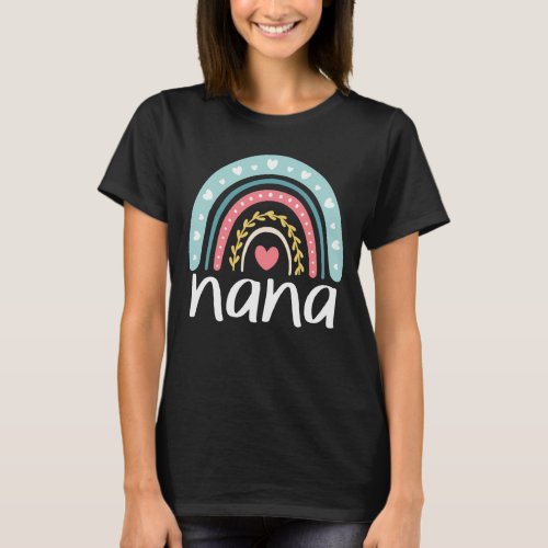 Nana Cute Grandma Family Matching Rainbow T_Shirt