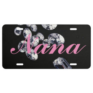 Nana Diamonds Aluminum License Plate