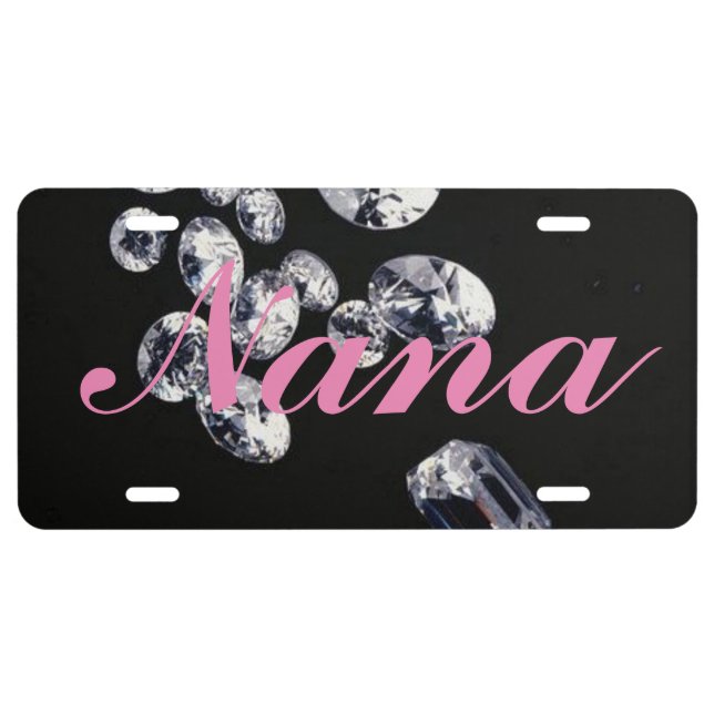 Nana Diamonds Aluminum License Plate (Front)