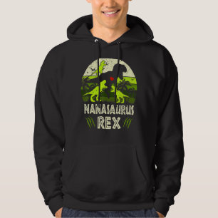 Nana Dinosaur T Rex Nanasaurus 3 Kids Matching Fam Hoodie