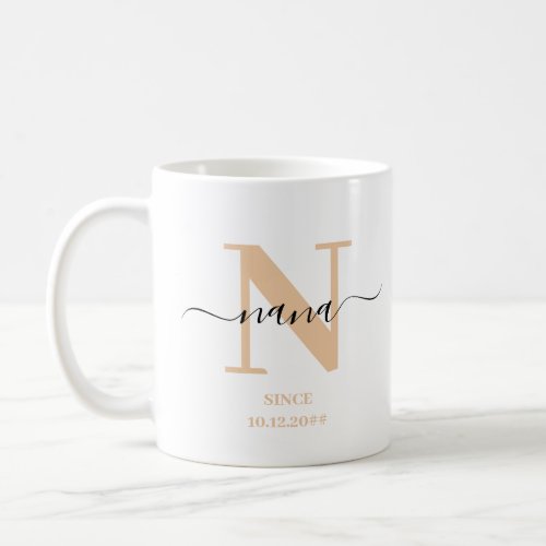 Nana Elegant Script Monogram Coffee Mug