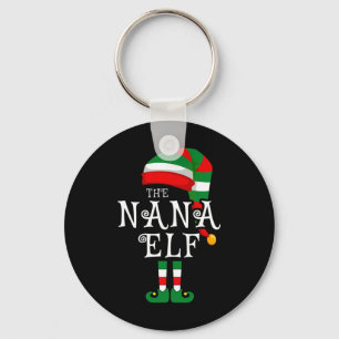 Nana Elf Family Christmas Matching Pajamas Group X Keychain