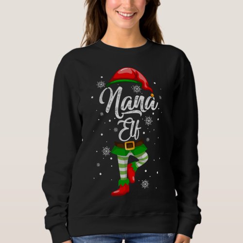 Nana Elf Matching Family Christmas T_Shirt Pajamas Sweatshirt