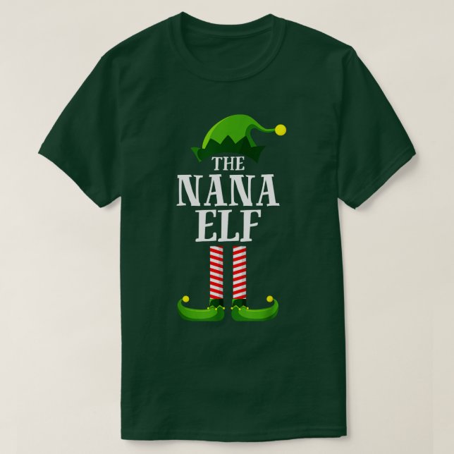 Nana Elf Matching Family Group Christmas Party Paj T-Shirt (Design Front)