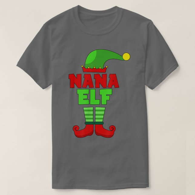 Nana Elf T   Funny Holiday Christmas Gift Tee  (Design Front)