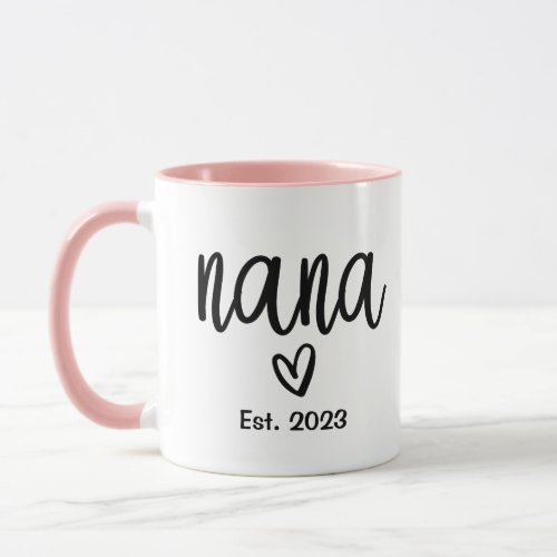 Nana Established 2023 Cute 1st Time Grandma Mug