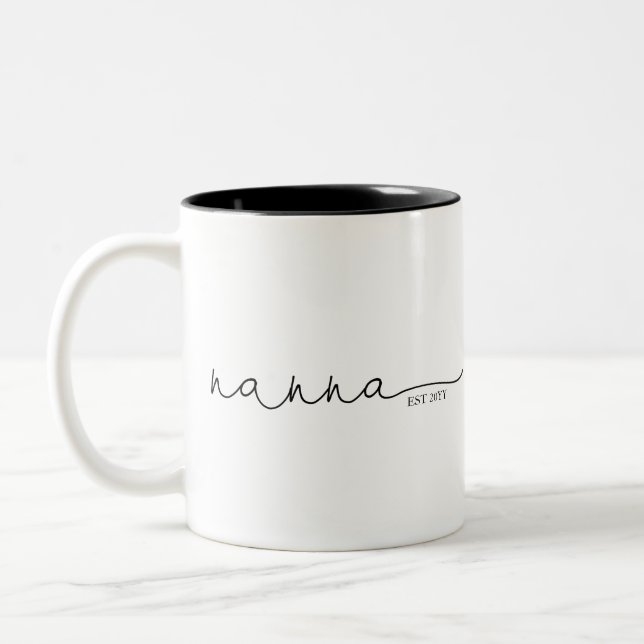 Nana Established | Grandma Gift Two-Tone Coffee Mu Two-Tone Coffee Mug (Left)