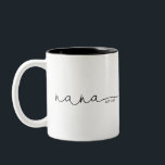Nana Established | Grandma Gift Two-Tone Coffee Mug<br><div class="desc">This mug features the text nana in s beautiful script with "est" and the year! This would make a perfect gift for her for mother's day, Christmas, birthday, or the perfect pregnancy announcement for that unexpected surprise that the soon to be nana can use forever! Change the color of the...</div>