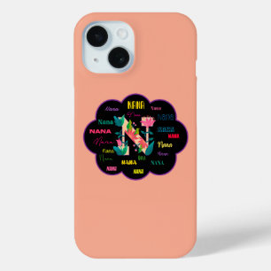Nana Floral Flower Name Initial iPhone 15 Case