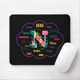 Nana Floral Flower Name Initial Mouse Pad