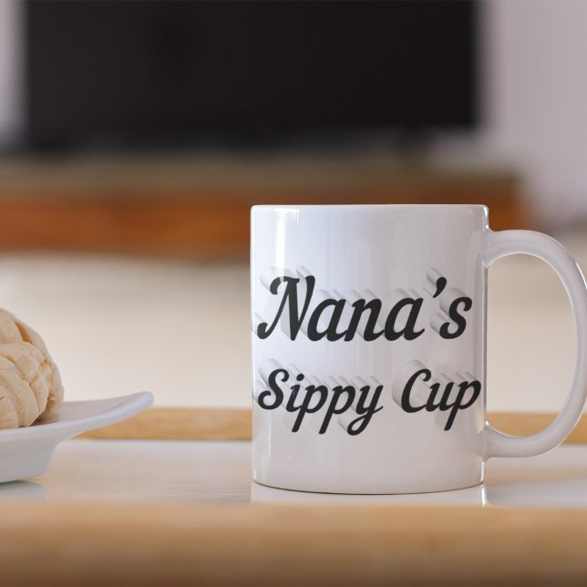 Nana funny coffee quote black half text  mug (Creator Uploaded)