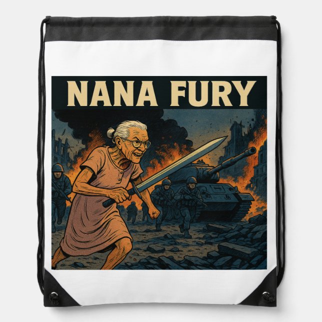 Nana Fury Drawstring Bag (Front)