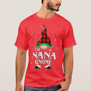 Nana Gnome Buffalo Plaid Matching Family Christmas T-Shirt