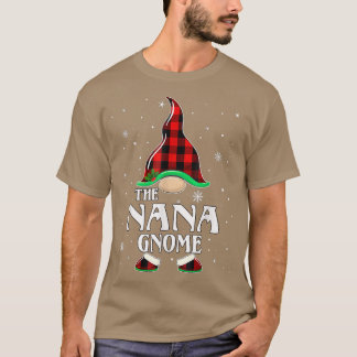Nana Gnome Buffalo Plaid Matching Family Christmas T-Shirt