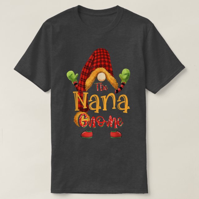 Nana gnome christmas pajamas matching family group T-Shirt (Design Front)