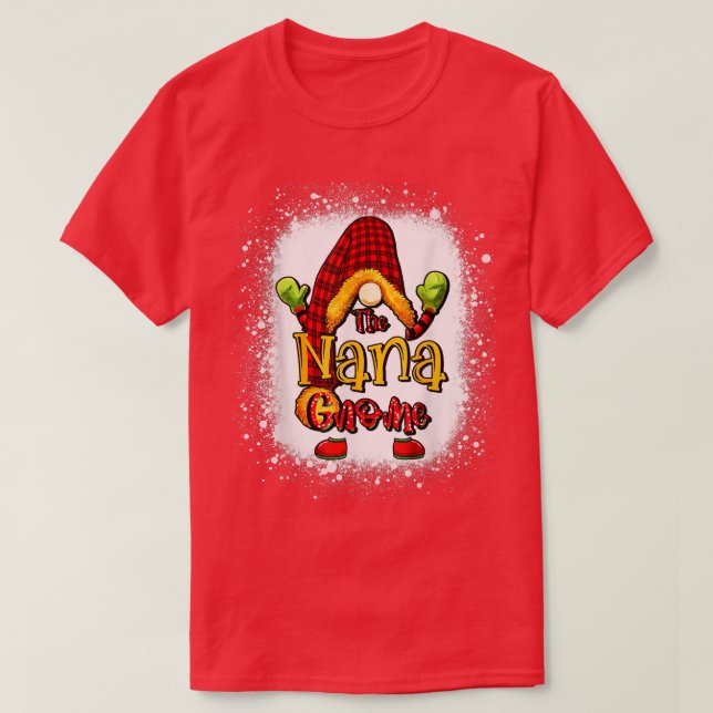 Nana gnome christmas pajamas matching family group T-Shirt (Design Front)