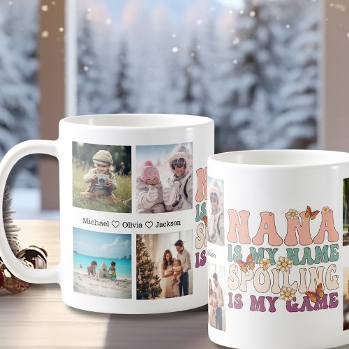 Nana Grandchildren Personalized 8 Photo Collage Coffee Mug