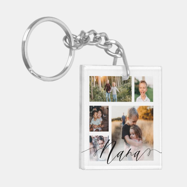 Nana | Grandchildren Photos Special Message Keycha Keychain (Front Left)