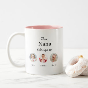 Nana Grandkids Cute Personalized  Two-Tone Coffee Mug
