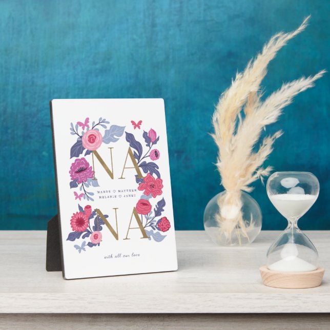 Nana (Grandma) Floral Botanical Butterfly Frame (Side)