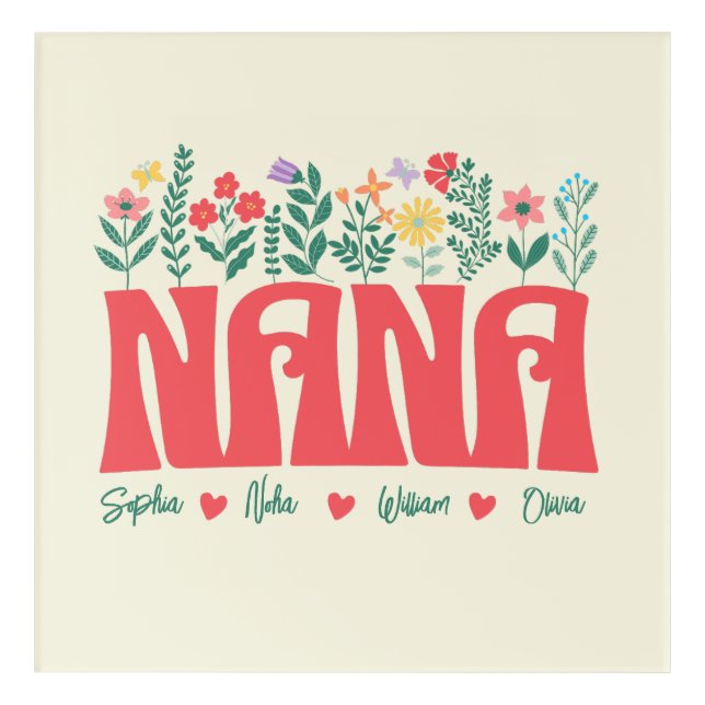 NANA GRANDMA GRANDMOTHER GRANNY -Customize it Acrylic Print (Front)