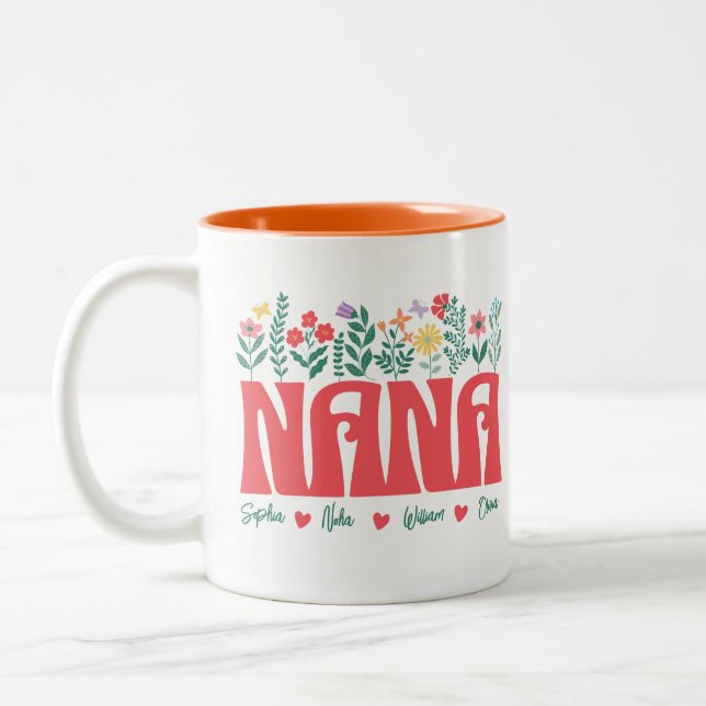 NANA GRANDMA GRANDMOTHER GRANNY -Customize it Two-Tone Coffee Mug (Left)