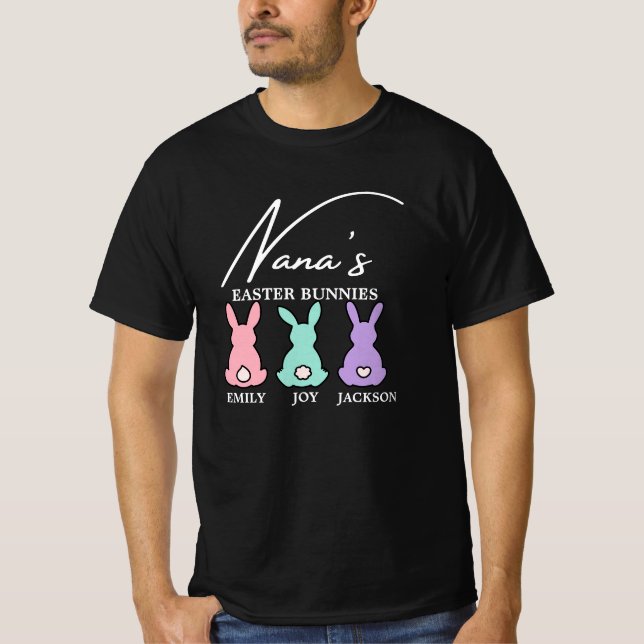 Nana/Grandma/Mimi Customizable Easter Bunny Tshirt (Front)