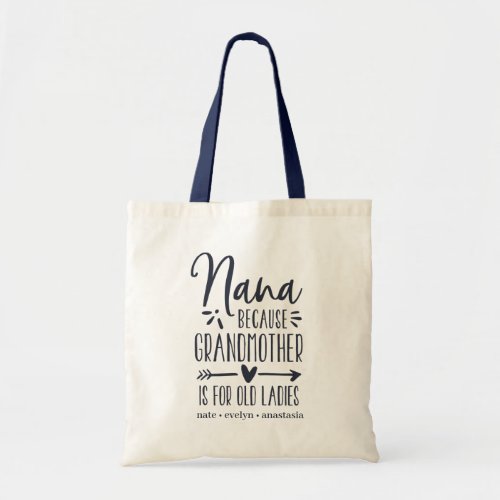 Nana  Grandmother is For Old Ladies Tote Bag