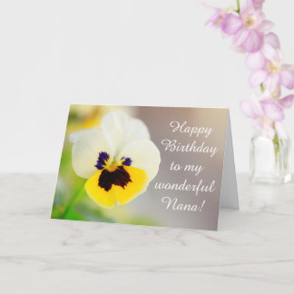 Nana, Grandmother Pansy Birthday Card