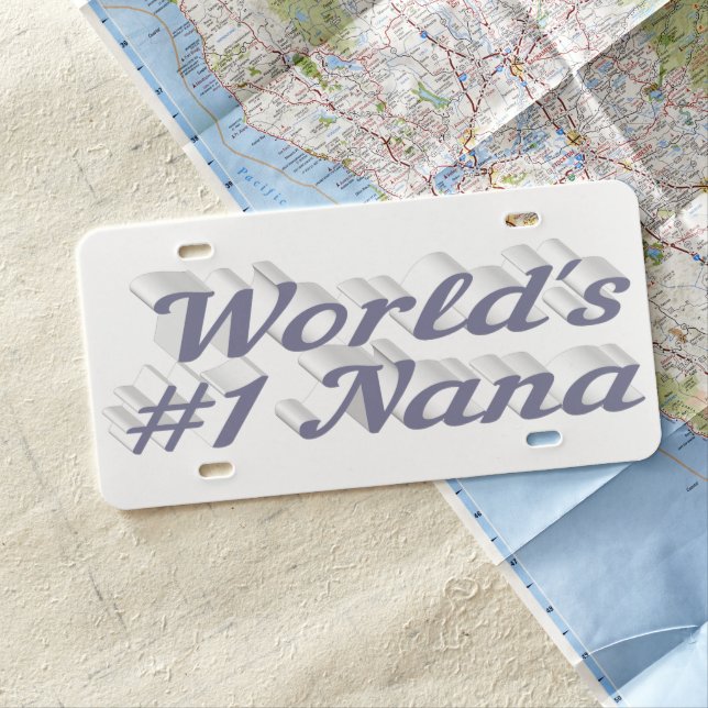 Nana gray text license plate (In Situ)