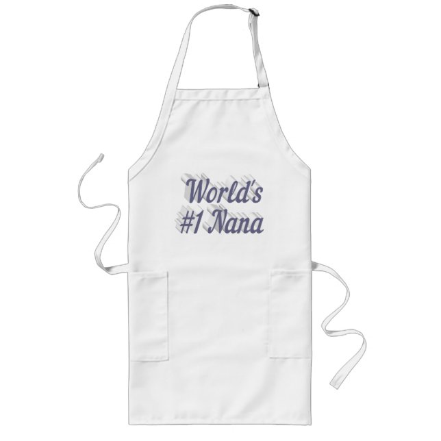 Nana gray text Mothers Day Long Apron (Front)
