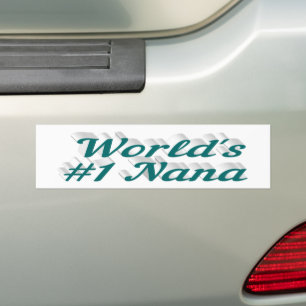Nana green text bumper sticker