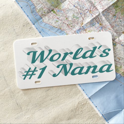 Nana green text license plate
