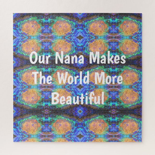 Nana Groovy Neon Color Abstract Hippie Jigsaw Puzzle (Vertical)