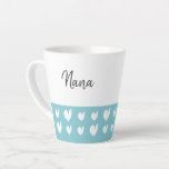 Nana Heart Turquoise Latte Mug<br><div class="desc">Nana Turquoise and White Heart Coffee Mug.</div>