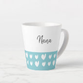 Nana Heart Turquoise Latte Mug (Right Angle)