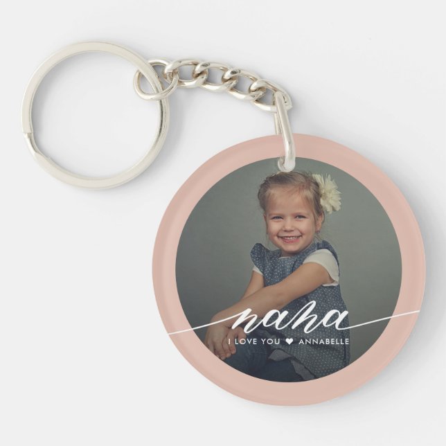 Nana I love You Elegant Photo Keychain (Front)