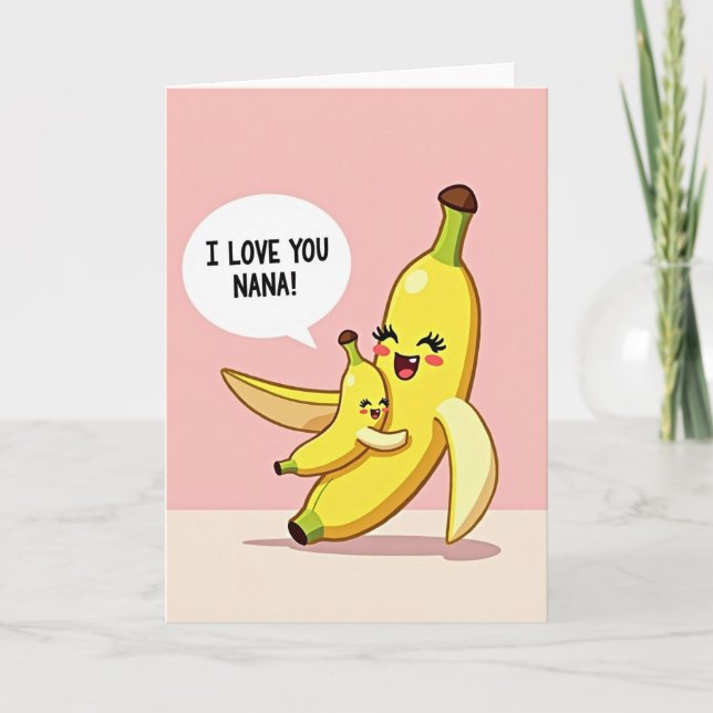 Nana I Love You Fruit Themed Card (Front)