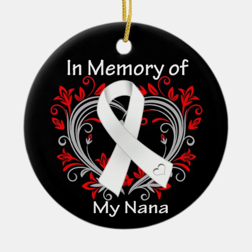 Nana _ In Memory Lung Cancer Heart Ceramic Ornament