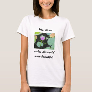 Nana is Beautiful Pink Water Lily Flower Grandma T-Shirt