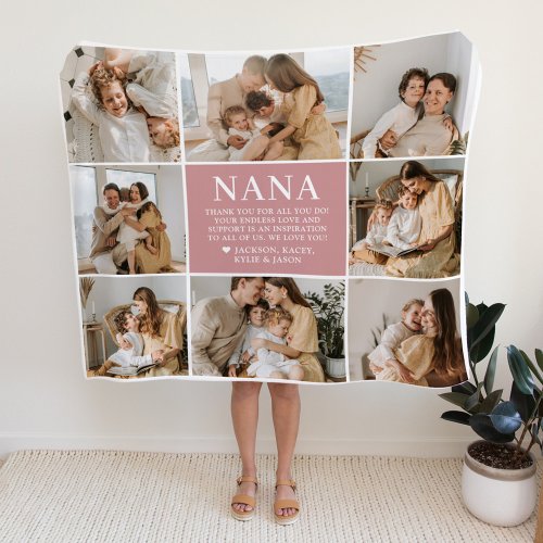 Nana Letter Custom Personalized Fleece Blanket